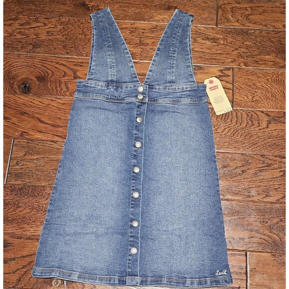 Levis Girls 7R Denim in Bristol Skirtall Overall Dress Western Mini New  W TAGS - Picture 1 of 7